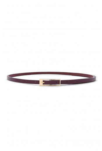 Aubergine square buckle belt